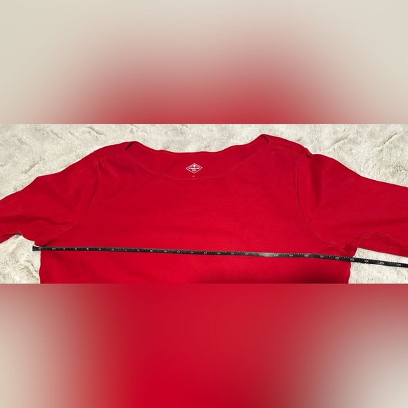 St. John's Bay Red Classic Cotton Boatneck Tee - Picture 2 of 6